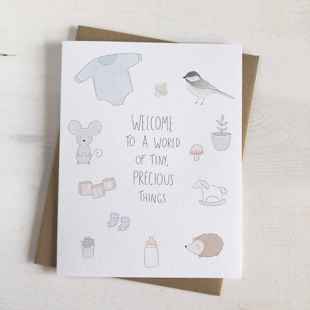 Fox & Bear Paper Co. Tiny Precious Things - Baby Card for New Parents Happy Monkey Baby & Kids