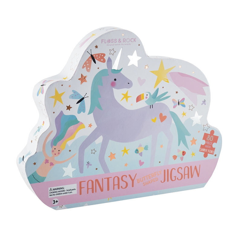 Floss and Rock Fantasy 80pc " Butterfly" Shaped Jigsaw with Shaped Box Happy Monkey Baby & Kids