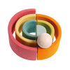 Wooden Small Pastel Rainbow Stacking Tunnel 6pcs