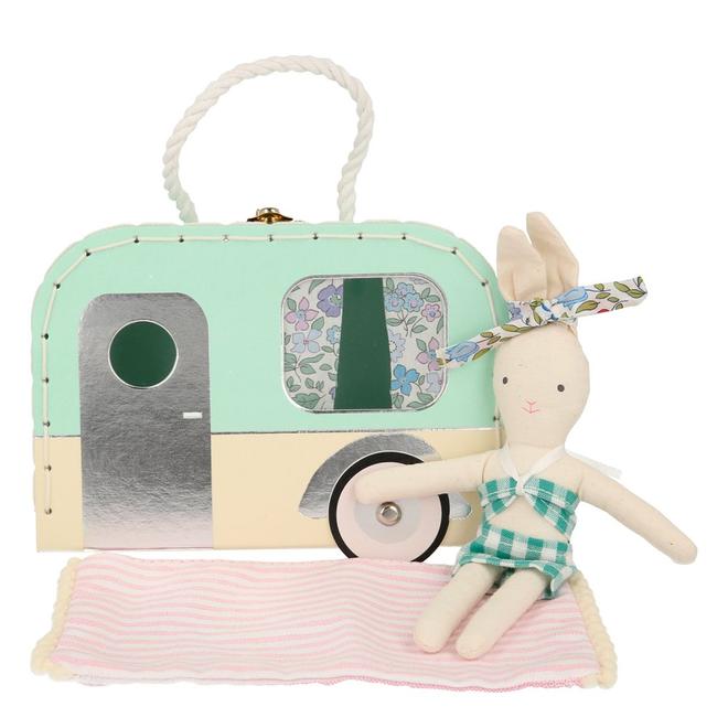 Konges Slojd Caravan Bunny Mini Suitcase Doll  Happy Monkey Baby & Kids