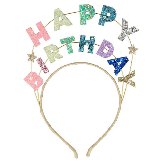 Meri Meri Happy Birthday Glitter Headband Happy Monkey Baby & Kids