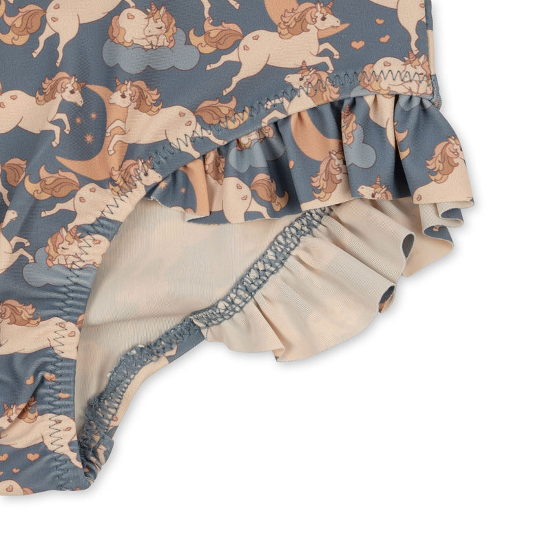 Manuca Ls Frill Swimsuit - Unicorn Blue