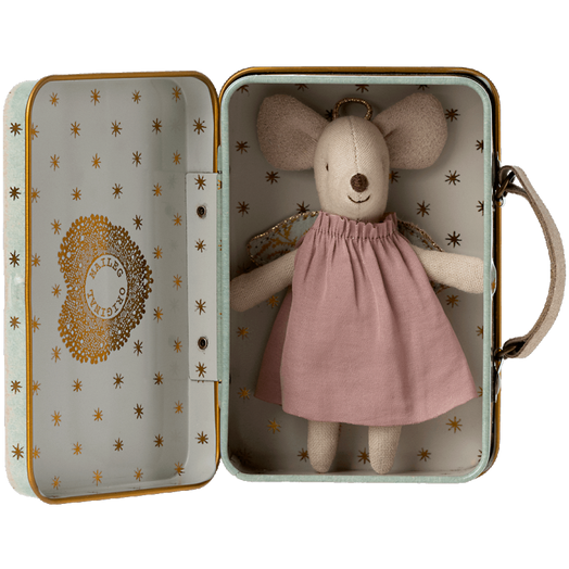 Maileg- Angel Mouse in Suitcase Happy Monkey Baby and Kids
