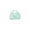 Sun Jellies- Retro Basket Jelly Bag- Mini, Mint Happy Monkey Baby and Kids