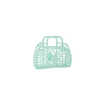Sun Jellies- Retro Basket Jelly Bag- Mini, Mint Happy Monkey Baby and Kids