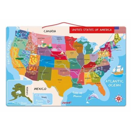 Janod Magnetic USA Map Happy Monkey Baby & Kids