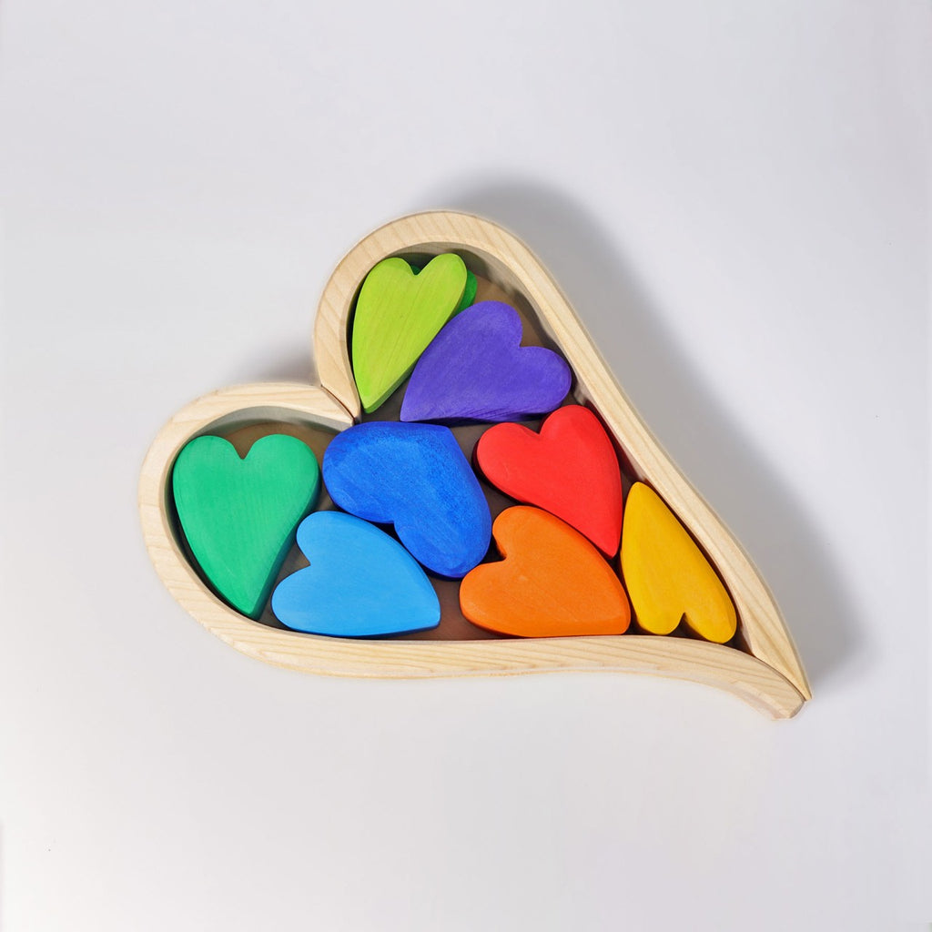 Grimm's Wooden Rainbow Hearts