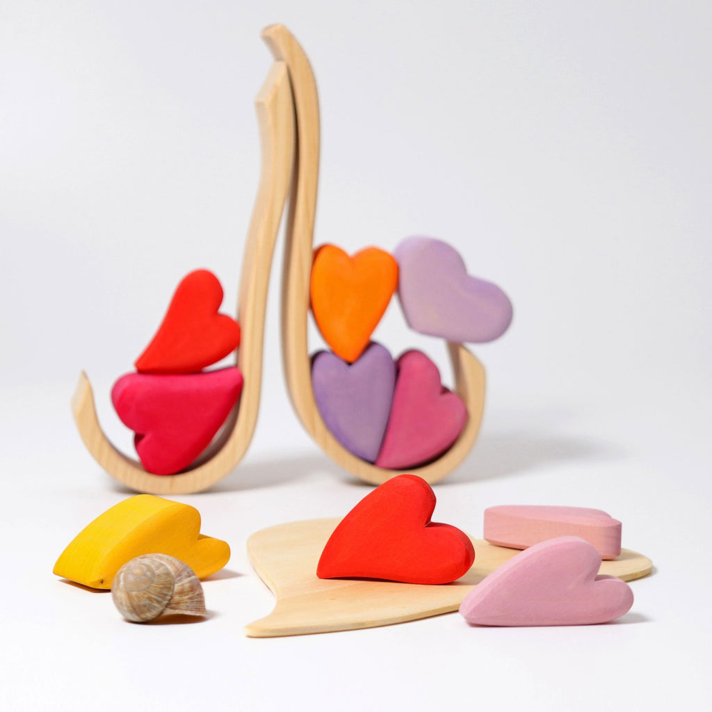 Grimm's Wooden Red Hearts