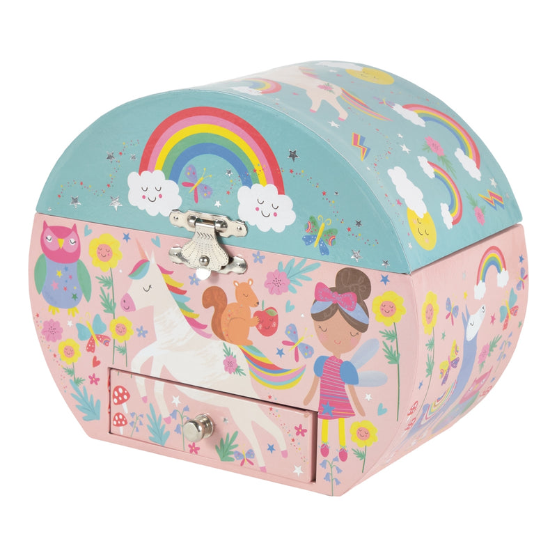 Floss and Rock Musical Jewellery Box Oval Shape - Rainbow Fairy Happy Monkey Baby & Kids