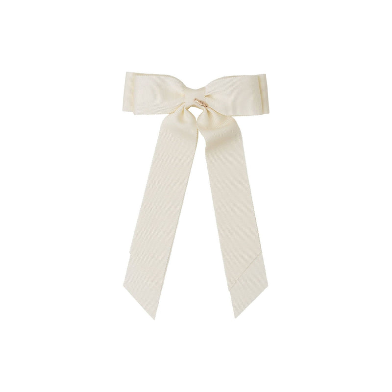 Madeline Petersham Long Tail Bow Clip - Ivory: Ivory