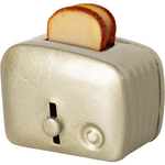 Maileg- Miniature Toaster and Bread- Silver Happy Monkey Baby and Kids 