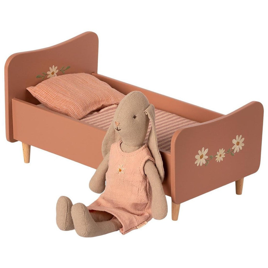 Maileg Wooden Bed Mini - Rose (seconds)