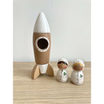 Gnezdo Wooden Rocket with Astronaut [no flowers on rocket] Happy Monkey Baby & Kids