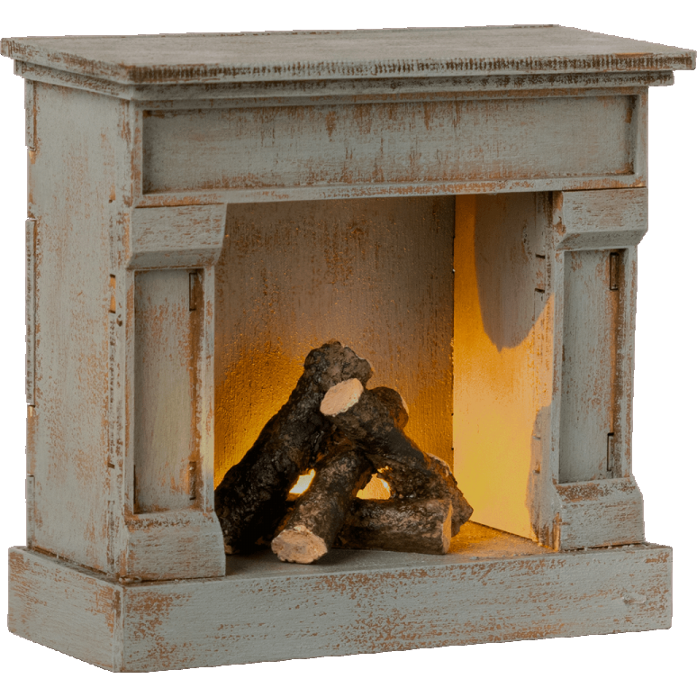 Maileg Fireplace - Vintage Blue Happy Monkey Baby & Kids