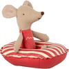 Maileg Beach Rubber boat, Small mouse - Red Stripe Happy Monkey Baby & Kids