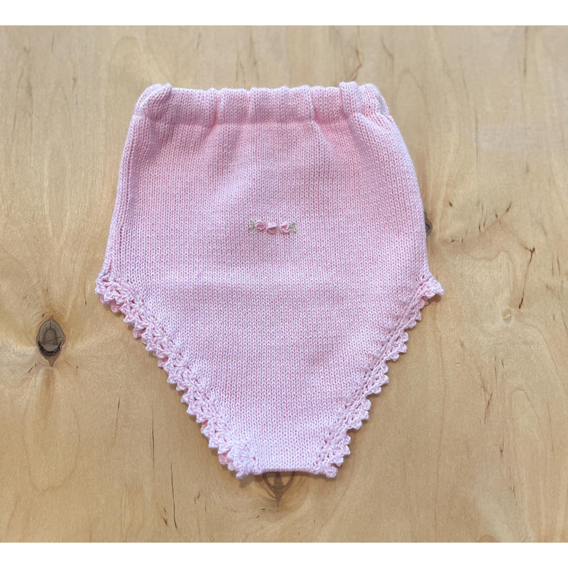 Rosette Knitted  Dress & Bloomers Set - Pink