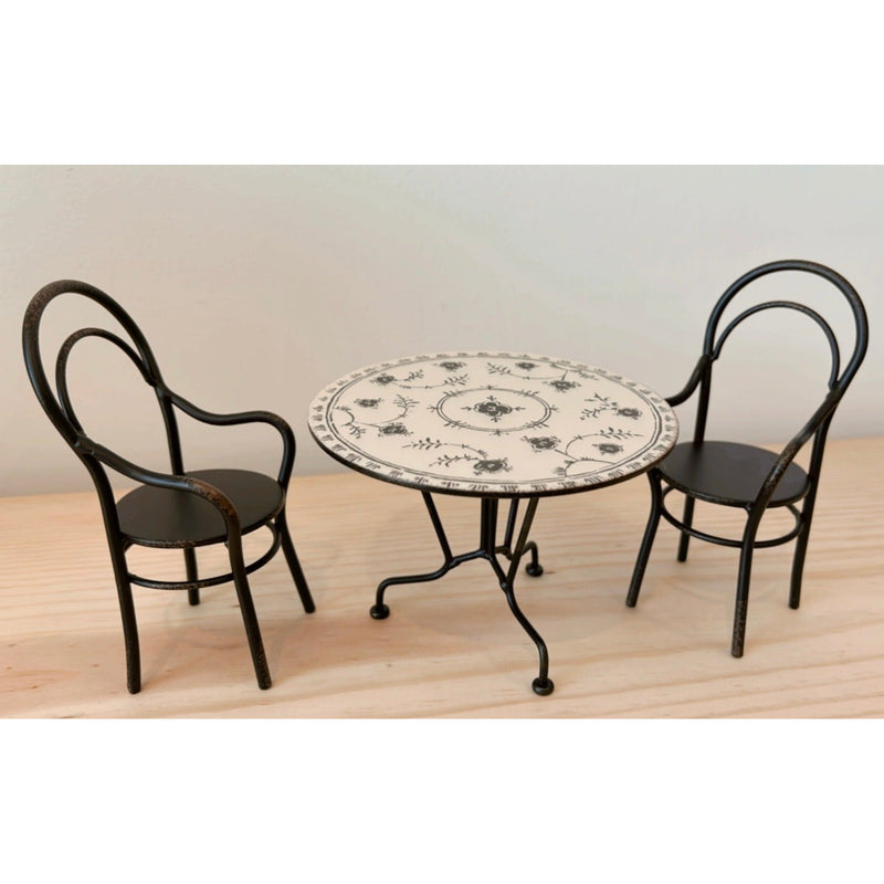 Maileg Dining Table Set With 2 Chairs, Mouse Size