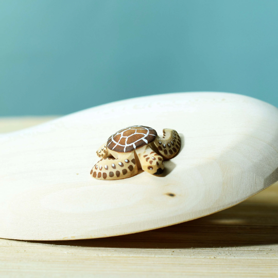 Wooden Baby Turtle Brown