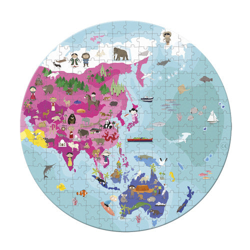 Janod World Rounded Puzzle - 208 pcs Happy Monkey Baby & Kids